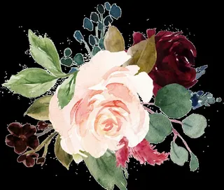 水彩花 免扣 PNG图片