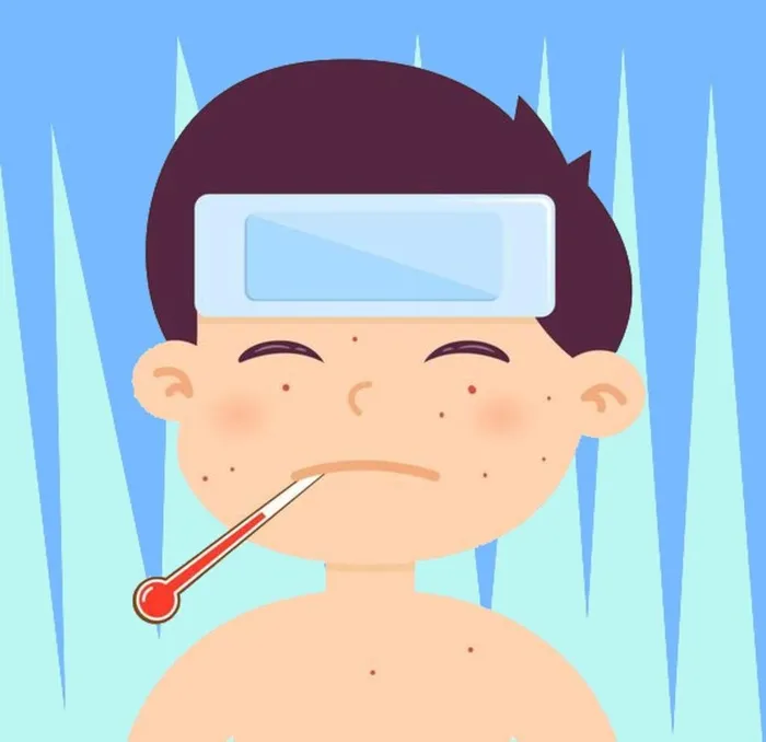 感冒发烧人物卡通图片(600x600)psd模版下载