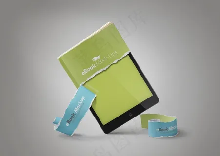 灰色背景空间感平板样机展示图片 灰色背景空间感平板样机展示图片