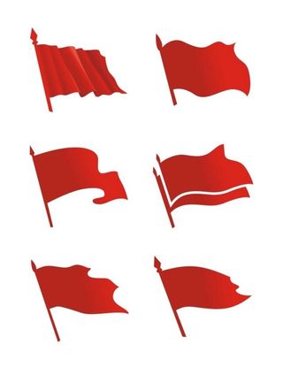 红旗,剪影,旗子,图,元素,图标,设计,红