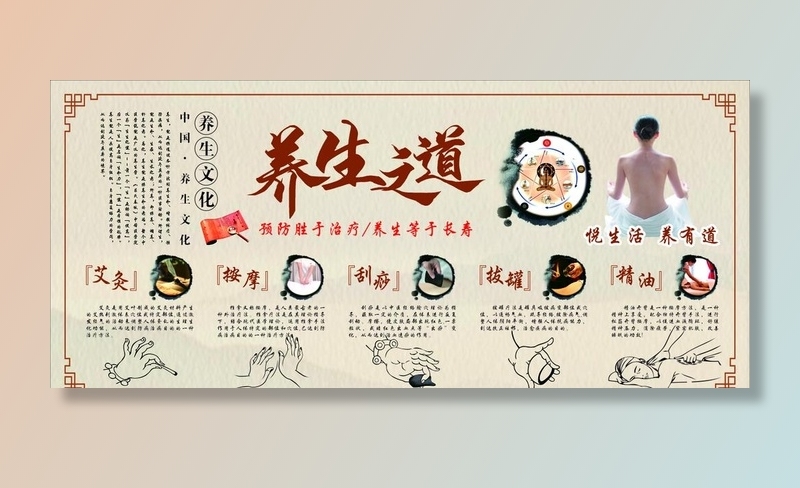 养生之道图片cdr矢量模版下载