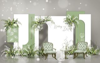 白绿色婚礼怡怡伞图片