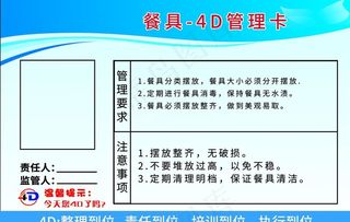 餐具4d管理卡图片