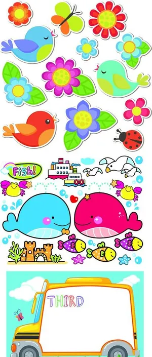 小鸟  花  幼儿园图片