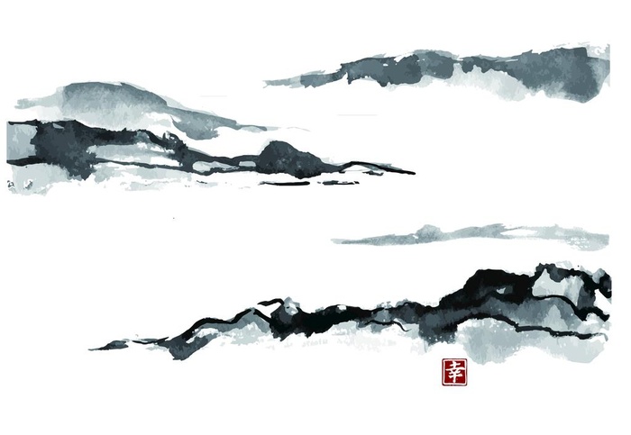 水墨山图片(3071x2217)psd模版下载