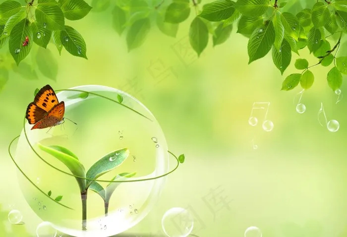 绿苗创意背景图片psd模版下载