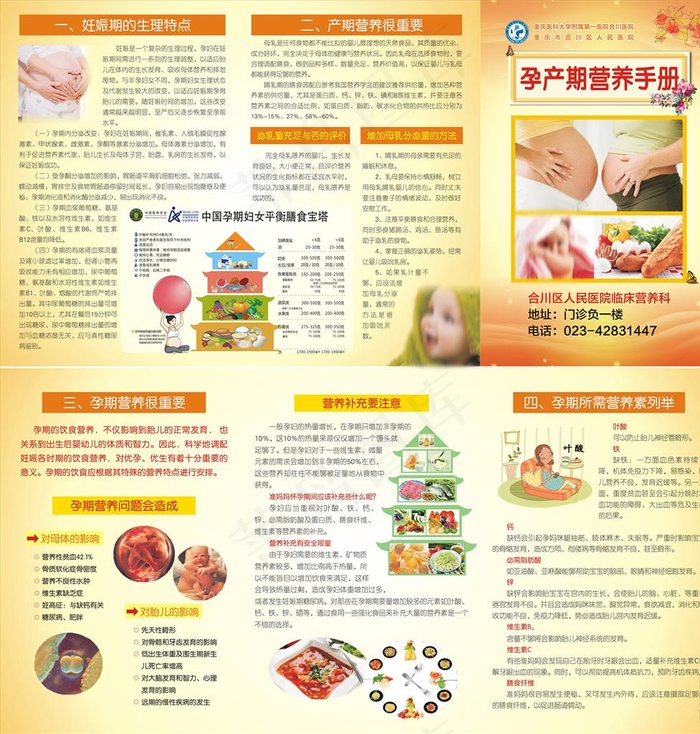 孕产期营养手册三折页图片