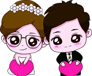 卡通婚礼小人图片