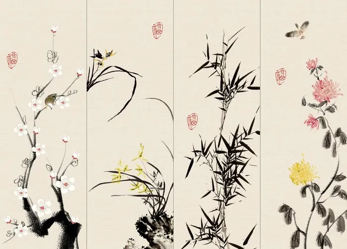 水墨装饰画图片(7087x5315)psd模版下载