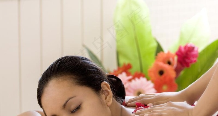 按摩 美女 玫瑰 SPA 沐浴图片