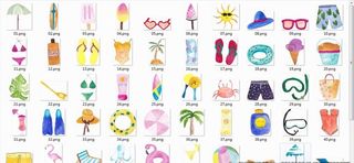 夏日可爱手绘图片