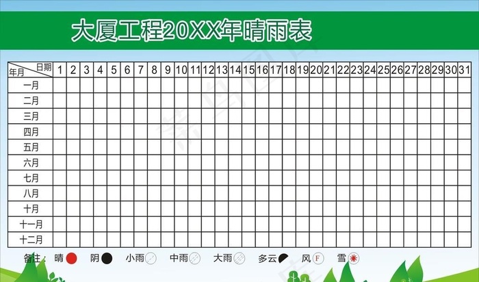 工程晴雨表图片cdr矢量模版下载