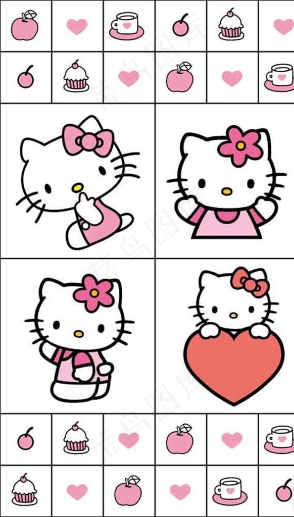 hellokitty 猫图片ai矢量模版下载