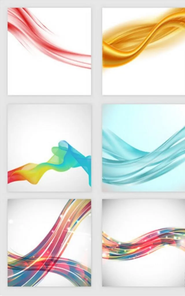 七彩彩带矢量素材图片