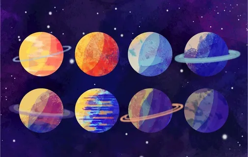 彩色太阳系八大行图片