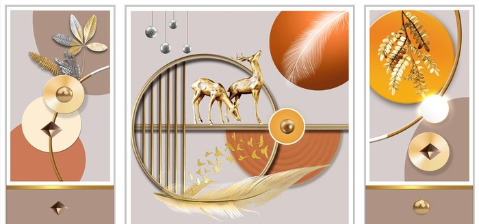 麋鹿抽象装饰画图片