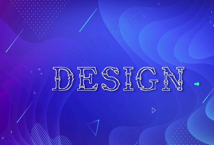 蓝色渐变kv海报背景设计图片