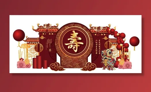 中式红色寿宴图片 中式红色寿宴图片