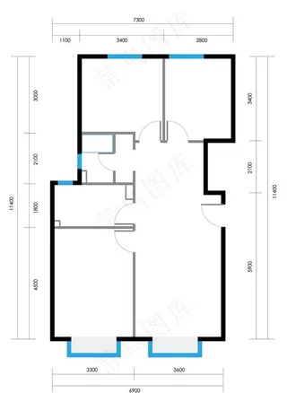四室两厅房屋户型图图片