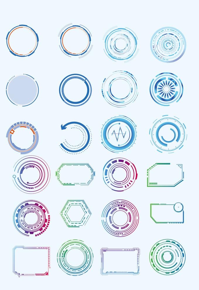 绚丽科技边框图片ai矢量模版下载