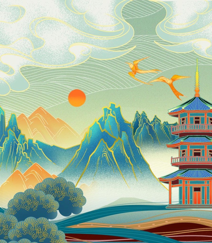 中国风背景图片(3543x3922)psd模版下载