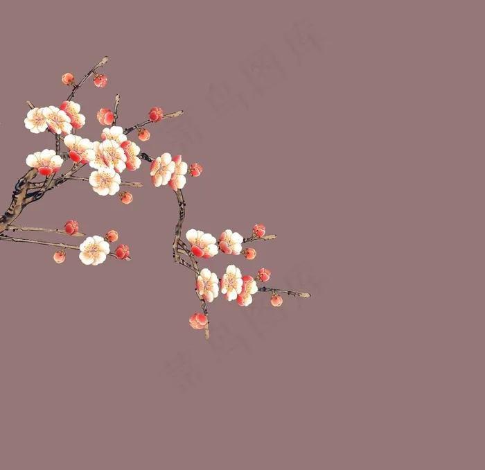 新中式梅花图片psd模版下载
