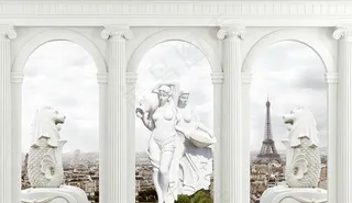 立体雕塑背景墙图片