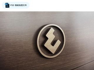 3D木纹立体logo样机图片