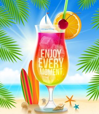 夏日鸡尾酒海报图片