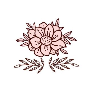 线条矢量手绘花图片