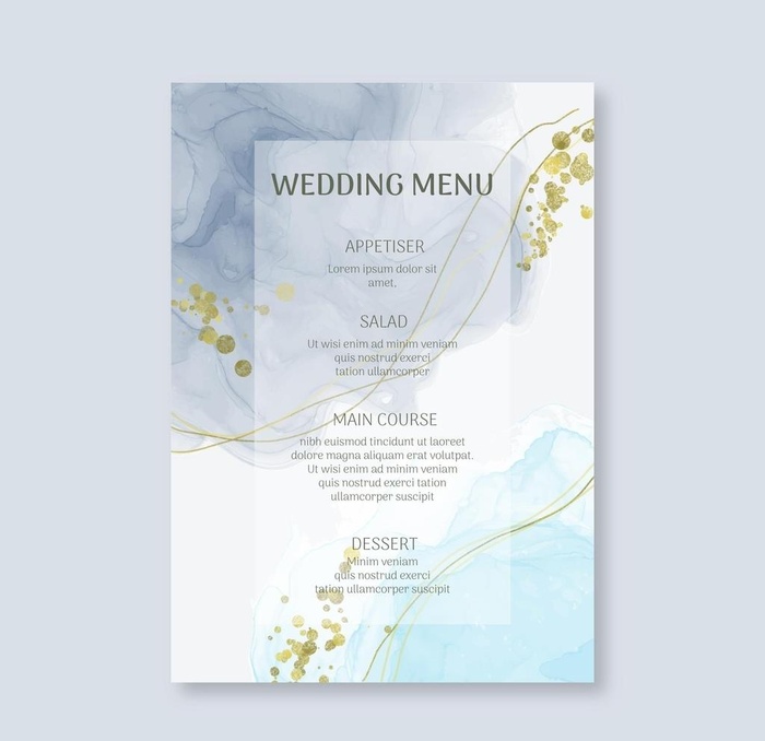 渐变海报婚礼菜单单页图片