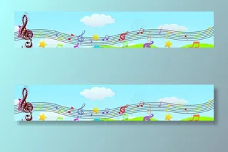 钢琴音符海报图片