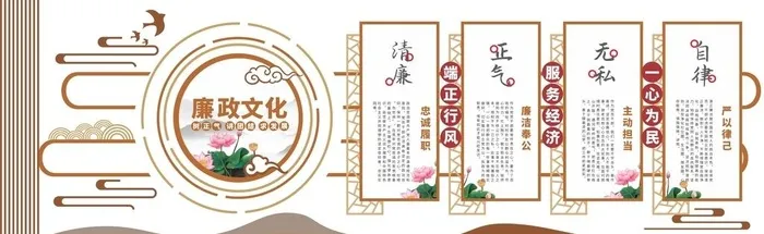 廉政文化墙图片cdr矢量模版下载
