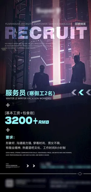 酒吧招聘图片