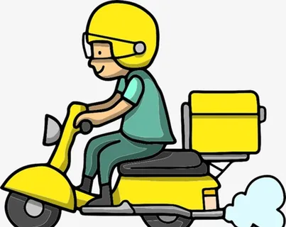 扁平化外卖小哥图片