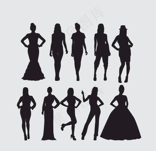 时尚女性剪影图片