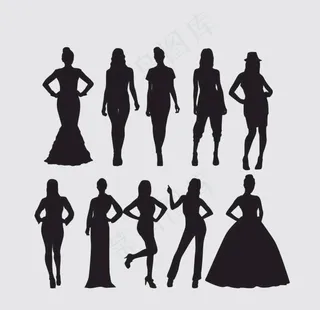 时尚女性剪影图片