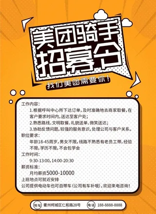 美团外卖招聘传单图片