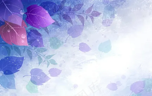 梦幻树叶背景PSD分层素材图片