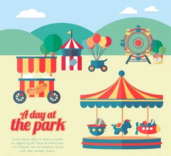 游乐园插画矢量图片