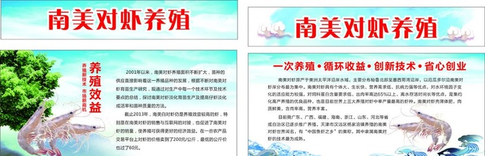 白对虾养殖展板图片cdr矢量模版下载