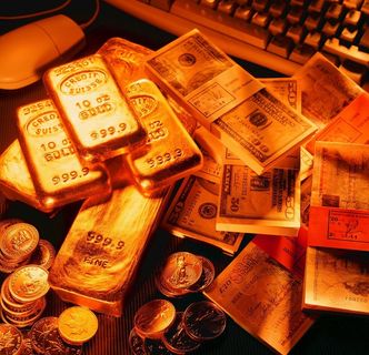 金条金币美元图片