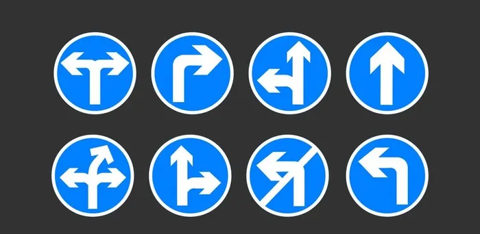 路标指示箭头图片cdr矢量模版下载