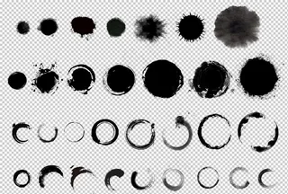 31款圆形墨迹笔刷图片