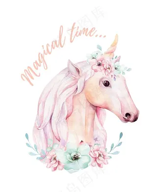 花和独角兽图片