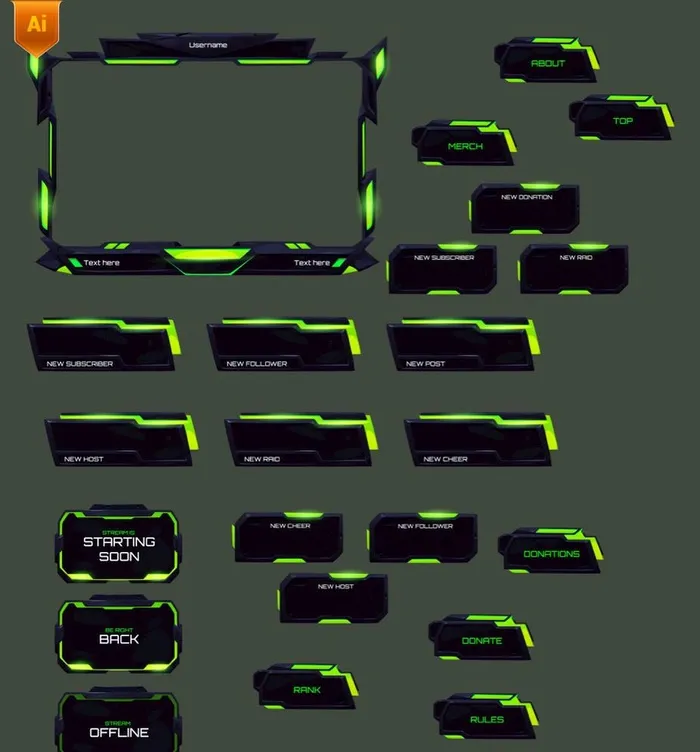 机械科技边框图片ai矢量模版下载