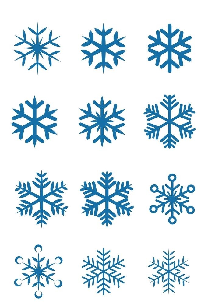 蓝色雪花矢量图标圣诞节元素图片