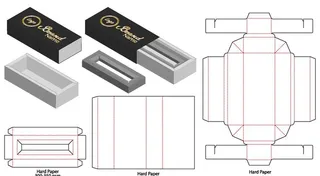内衬托高级双层包装盒展开图图片