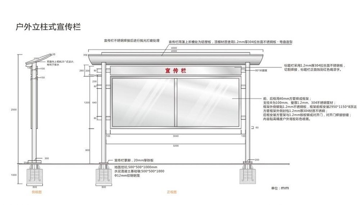 不锈钢宣传栏图片cdr矢量模版下载