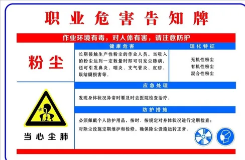 粉尘危害告知牌图片